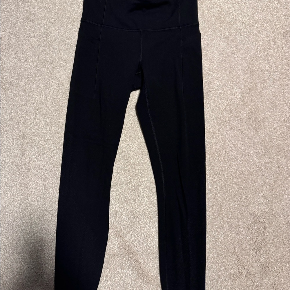 ATHLETA Black High-Waisted Leggings laser cut